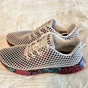 NoBull Project White Succulent Mesh Running Shoes Sneakers Floral Sole 8